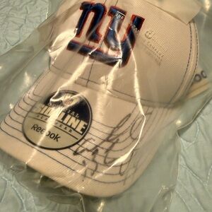 Ahmad Bradshaw Signed Reebok NY Giants Embroidered Cap with Blue & Red Logo
